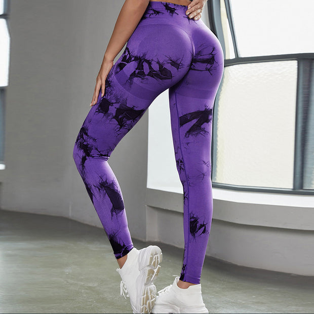 Tie-dye Peach Hip Yoga Pants - Laizhan Accessories 