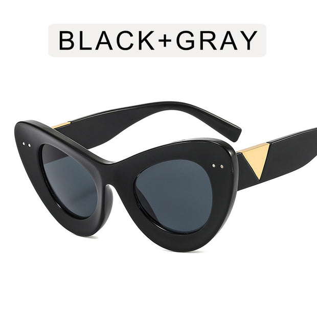 Ins Fashion Sunglasses Large Frame Retro Personality Concave Shape Sun Glasses - Laizhan Accessories 