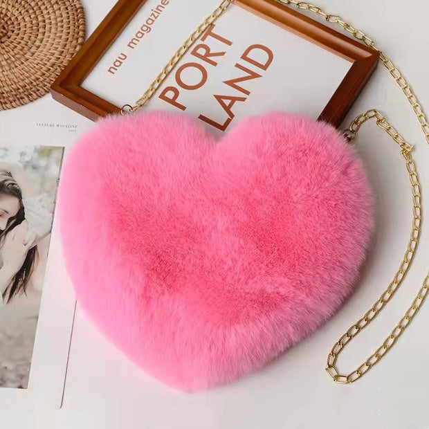 Love Bags For Women Plush Chain Shoulder Bags Valentine's Day Party Bag - Laizhan Accessories 