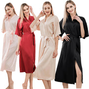 Half Sleeve V Neck Robe With Belt - Laizhan Accessories 