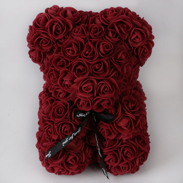 Valentine's Day Gift Rose Bear Eternal Flower Rose Teddy Bear PE Foam Bear 25cm Valentines Day - Laizhan Accessories 