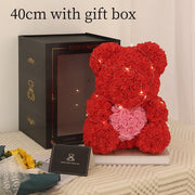 Valentine's Day Gift Rose Bear Eternal Flower Rose Teddy Bear PE Foam Bear 25cm Valentines Day - Laizhan Accessories 