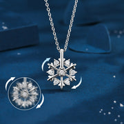 Rotatable 925 Silver Snowflake Necklace Women Luxury Niche Design Shiny Rhinestone Jewelry Autumn And Winter Birthday Gift For Friends - Laizhan Accessories 