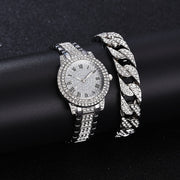 Rhinestone Quartz  Fashion Analog Wrist Watch & Bracelet - Laizhan Accessories 