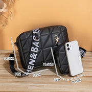 2Pcs Rhombus Shoulder Bag With Wallet Letter Print Wide Shoulder Strap Small Square Bag Large Capacity Cell Phone Crossbody Bags - Laizhan Accessories 