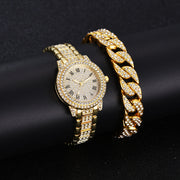 Rhinestone Quartz  Fashion Analog Wrist Watch & Bracelet - Laizhan Accessories 