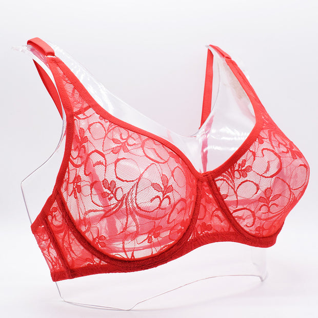 Plus Size Lace Bras For Women Underwired BH Hollow Out - Laizhan Accessories 