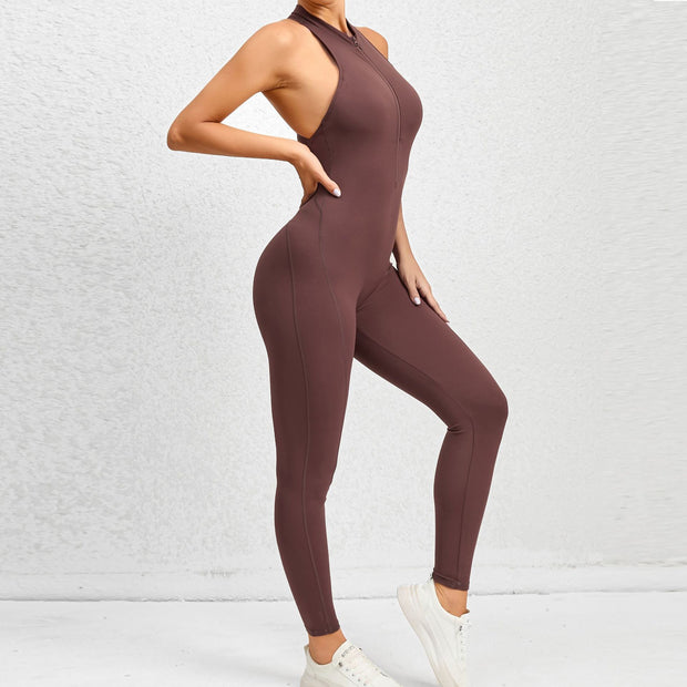 Women's Zipper Aerial Yoga Jumpsuit - Laizhan Accessories 