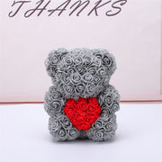 Valentine's Day Gift Rose Bear Eternal Flower Rose Teddy Bear PE Foam Bear 25cm Valentines Day - Laizhan Accessories 